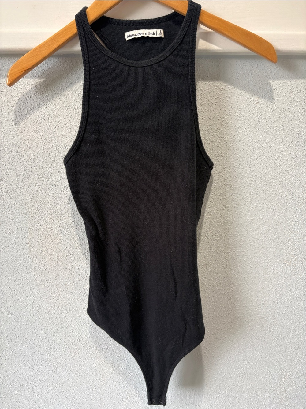 Abercrombie & Fitch Black Ribbed High-Neck Bodysuit
